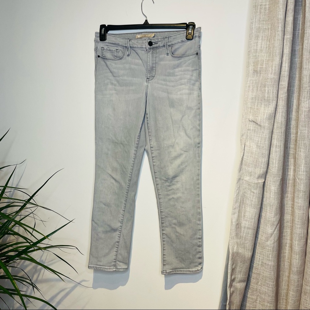 Athleta Sculptek Skinny Jean in Grey Wash. Women’s size 8